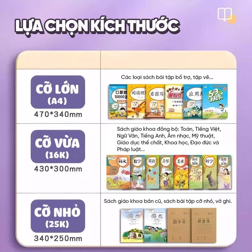 Combo 30 tờ decal bọc sách vở trong suốt chống bẩn tự dính nhiều size cho học sinh cấp 1 cấp 2