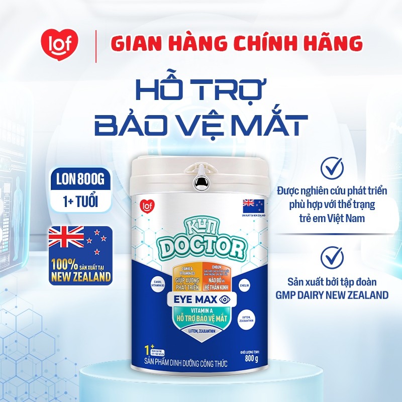 Sữa bột dinh dưỡng KUN DOCTOR EYE MAX 1+ lon 800gr