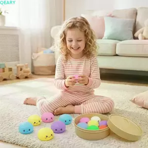 QEARY Squishy Crystal Bun, Với Máy Hấp Bánh Bao Squeezable Squishy, Đồ Chơi Prank Hình Thức Ăn Pinch Mềm Dễ Thương Fidget Đồ Chơi Cảm Giác Đồ Chơi Trẻ Em