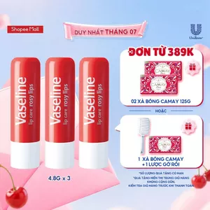 Bộ 3 cây son dưỡng môi Vaseline Lip Care Hồng Xinh dạng thỏi 4.8g
