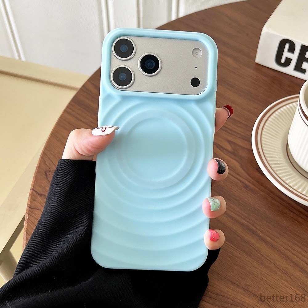 Ốp điện thoại mềm gợn sóng từ tính cho iPhone 17 Pro Max 17 Air 16 Plus 15 14 13 12 11 Vỏ bảo vệ chống sốc
