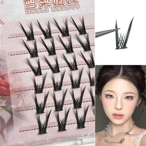 Lông mi giả đen / trắng có đuôi dài Phong cách lộn xộn tự nhiên để trang điểm và sử dụng trong bữa tiệc