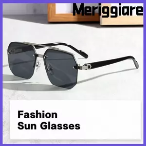 Kính xe máy MERIGGIARE, Kính râm chống gió bằng kim loại màu đen, Phụ kiện đi xe đạp bảo vệ tia cực tím Kính râm ngoài trời Punk