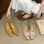 TT Rỗng Khắc Giày Đế Bằng Nữ Giày Đơn Khóa Phẳng Giày Ba Lê Thoải Mái Phù Hợp Với Giày Sandal Thoáng Khí