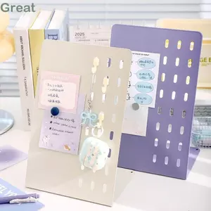 Bảng tin để bàn TUYỆT VỜI, Dọc với Bảng hiển thị từ tính bảng, Huy hiệu thiết kế DIY chất lượng cao Lưu trữ Ghi chú Kim loại Để bàn Giá lưu trữ Văn phòng trường học