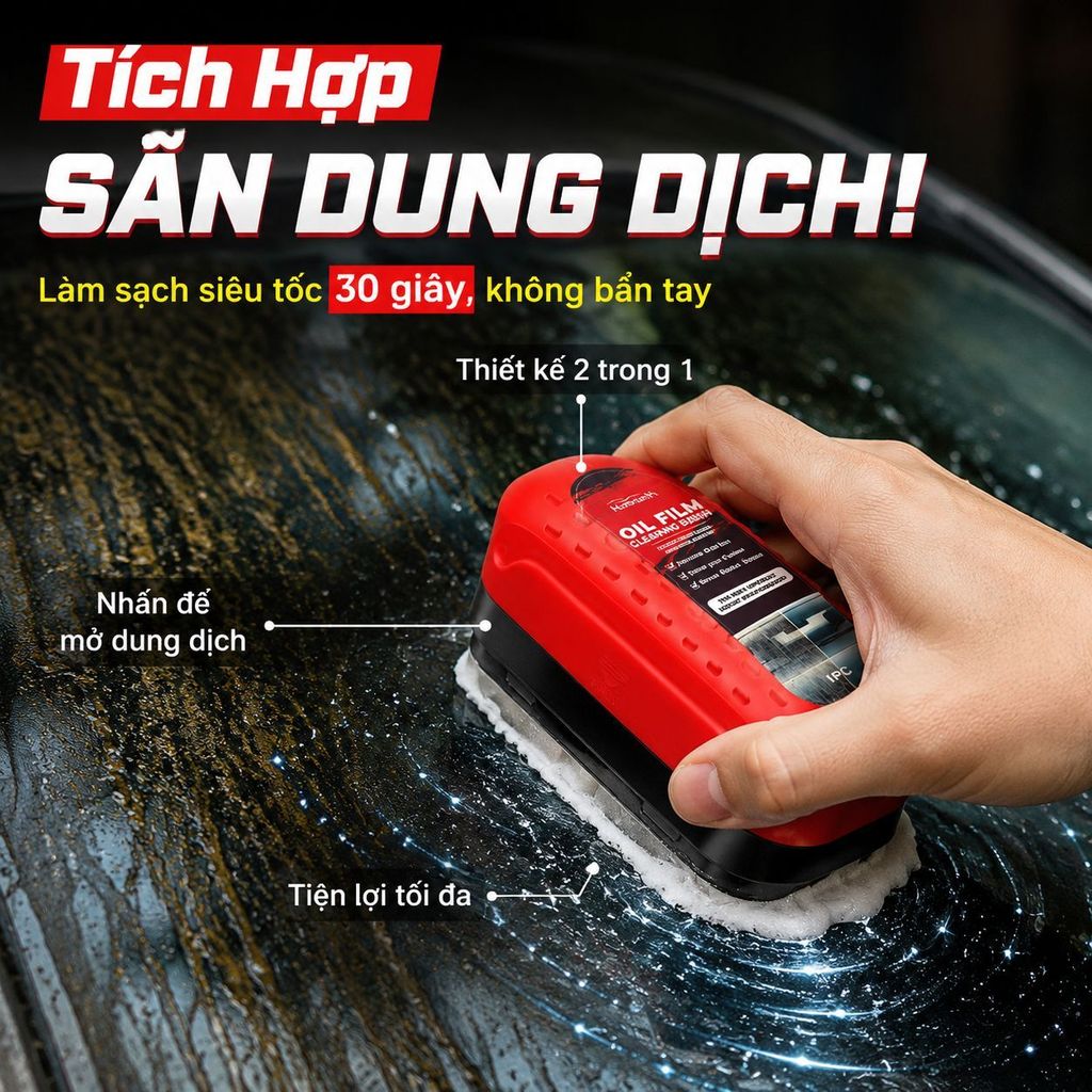 🔥Giá sốc🔥Dung dịch vệ sinh kính ô tô mạnh mẽ, bàn chải rửa kính nội thất, chất tẩy dầu mỡ, chất tẩy vết bẩn 120ml