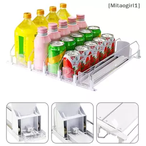 Đồ uống đóng hộp Push Ra Đồ uống Thruster Dispenser Lưu trữ cho Soda Có thể tự trộn Nhà bếp quầy sắp xếp Kệ tủ lạnh [Vn]