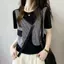 Áo thun ngắn tay hai mảnh giả chính hãng mùa hè 2026 Niche thiết kế độc đáo Slim-fit Giảm tuổi dáng ôm hơn
