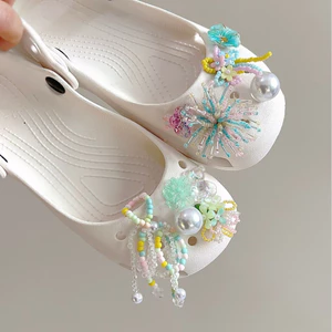 Cổ Tích Tươi Ballet Giày Lỗ Giày Hoa Phụ Kiện Giày Ba Lê Lỗ Giày Khóa Giày Trang Trí