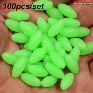 VVDZA 100 Chiếc Câu Cá Hình Bầu Dục Phao Hạt Nhựa Cao Cấp Dạ Quang Biển