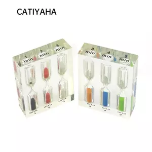 Đồng hồ cát CATIYAHA, Phễu thời gian chống rơi dày, Trang trí máy tính để bàn Đơn giản 1 / 2 / 3 / 4 / 5 phút Đồng hồ cát nhiều màu Đồ trang trí nhà cửa