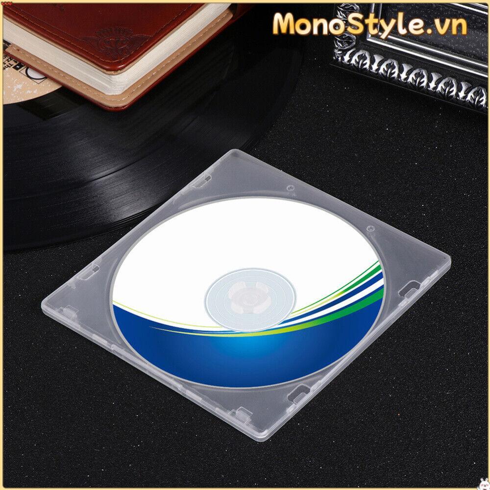 MONOSTYLE 20 Cái CD, Hộp PP vuông trong suốt PP, Vỏ đĩa đơn phong cách mỏng di động có thể lắp đặt Hộp cao su mềm CD