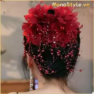 Kẹp TócMONOSTYLE Ngọc Trai Lông Vũ, Họa Tiết Cá Mập cho Bé Gái