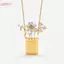 HFSHY Hoa Bó Hoa Nelace Có Thể Điều Chỉnh DIY Giỏ Hoa Mặt Dây Chuyền Nelace Không Phai Màu Trang Sức Cho Nữ Đảng Mặc VN