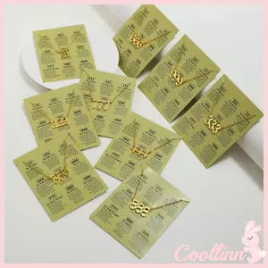 COO Thép không gỉ Thiên Thần Số Vòng Cổ 111 222 333 444 555 666 777 888 999 Mặt Dây Chuyền Vòng Cổ Kỹ Thuật Số Trang Sức