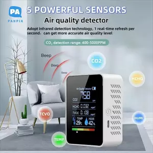 Máy kiểm tra độ ẩm nhiệt độ 5 trong 1 đa chức năng kỹ thuật số Máy dò chính xác cho lều trồng trọt VN