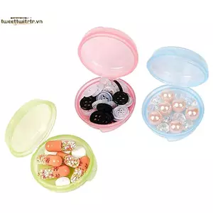 TRTR 1 Mini Tròn Hộp Nhựa Thuốc Trang Sức Hộp Bảo Quản Hộp Đựng Hộp Bảo Quản Di Động Du Lịch Hộp Bảo Quản VN
