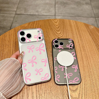 Ốp Lưng IPhone 13 15 11 17 16 12 14 ProMax  Nơ hồng pastel in toàn nền 7 8Plus XR X XS Max