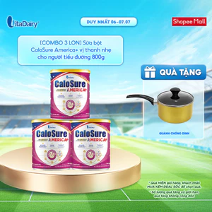 Sữa bột CaloSure America+ cho người tiểu đường - Hỗ trợ ổn định đường huyết - Lon 800g