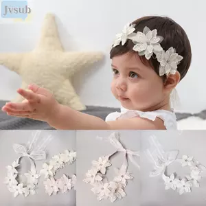 Dây buộc tóc trẻ mới biết đi JVSUB, Dây đeo đầu trẻ em thiết kế hoa đàn hồi, Kích thước sơ sinh dễ thương Hình nơ phong cách Turban Băng đô trẻ em Phụ kiện tóc cho bé