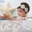 Dây buộc tóc trẻ mới biết đi JVSUB, Dây đeo đầu trẻ em thiết kế hoa đàn hồi, Kích thước sơ sinh dễ thương Hình nơ phong cách Turban Băng đô trẻ em Phụ kiện tóc cho bé