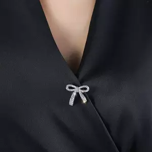 < Honeyba > Trâm cài đính kim cương giả thanh lịch cho nữ Cô gái Nơ Bule Pin Cardigan Kẹp trang sức Trâm cài Phụ kiện đẹp