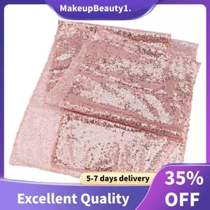 Hình Chữ Nhật Sequin Khăn Trải Bàn Tiệc Bàn Chạy Lễ Cưới Trang Trí Tiệc, 1 Hoa Hồng Vàng