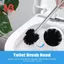 Bàn chải vệ sinh phòng tắm WC thay thế bằng thép không gỉ Đầu đen