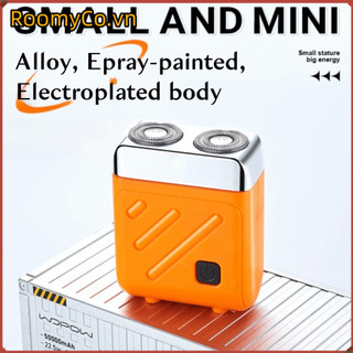 Máy cạo râu Mini ROOMYCO, Máy cạo râu điện chống thấm nước, Máy cạo râu nổi hai vòng có thể sạc lại TYPE-C