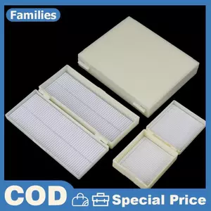 Kính Hiển Vi Nhựa Hộp Trượt Kính 25 / 50 / 100 Chiếc Sinh Học Lát Bảo Quản Hộp Đựng Cho Kính Hiển Vi Chuẩn Bị Trượt