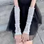 XUAN Nữ Ren Ngón Găng Tay Bla Gothic DIY Dây Đeo Tay Phụ Kiện Quần Áo Lưới Đàn Hồi Punk Găng Tay VN