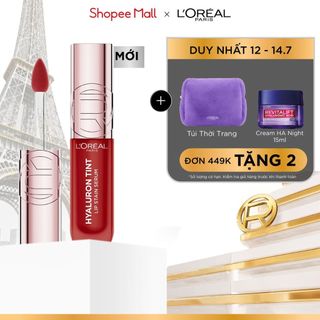 Son tint bóng dưỡng môi có màu, lâu trôi, nhẹ môi L'Oreal Paris Hyaluron Tint Lip Stain Serum 5ml