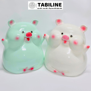 Heo đất ống tiết kiệm tiền lỗ tròn heo bánh bao size to cute xinh LD47 - TABILINE