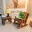 YYlingx Trang trí nhỏ dễ thương, Đồ trang trí máy tính để bàn ếch nhựa, Ghế giải nén Gỗ Mini Văn phòng Trang trí máy tính để bàn
