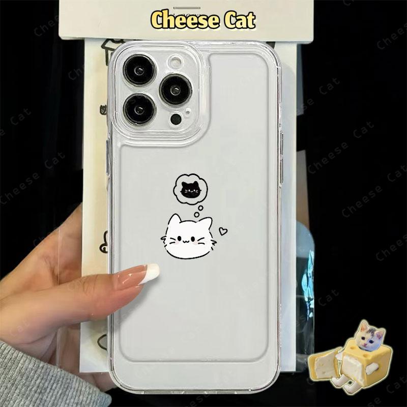 Ốp Lưng Điện Thoại Mèo Thiếu Cá Cho iPhone 16 17 14 15 Pro Max Xs Max XR 13 11 12 7 8 Plus Ốp điện thoại TPU trong suốt | BigBuy360 - bigbuy360.vn