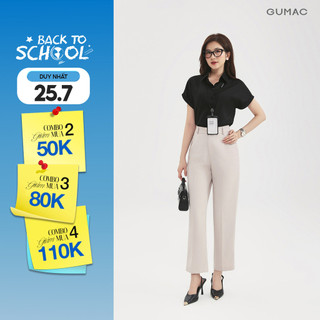 [NHẬP AFFDOG GIẢM 79K] Quần Tây Nữ Ống Đứng 91cm GUMAC Quần Baggy Công Sở Lưng Cao Cài Khuy Chất Tuyết Mưa LQE0819