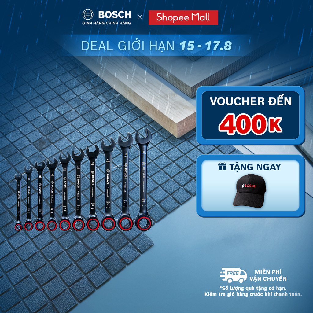 Bộ cờ lê 10 món Bosch 1600A016BU