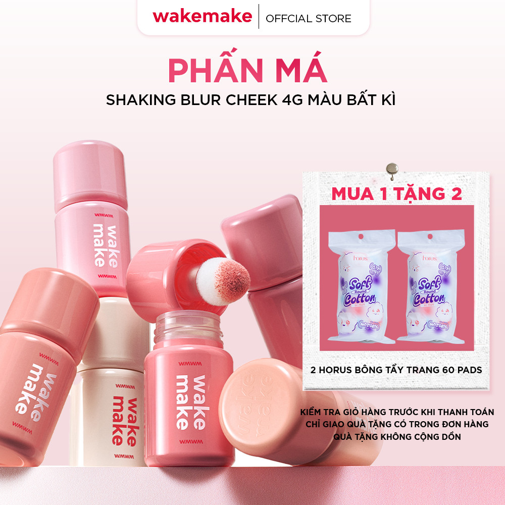Kem Má Hồng Wakemake Shaking Blur Cheek 4g .#05 Poslow Hồng Đất Lạnh