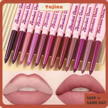 Bút chì lót môi mờ YUJINX, Bút chì đường viền môi cốc chống dính chống thấm nước, Bút son môi thiết kế lâu trôi có thể thu vào mỹ phẩm