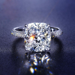 Influencer Phong Cách Moissanite Mô Phỏng Nhẫn Kim Cương Nữ Mạ Đồng Bạch Kim Cao Carbon Kim Cương Đầu Bò Nhẫn Cưới
