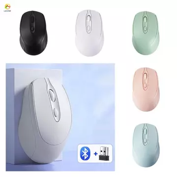 Chuột không dây ECHOG Macaron, Chuột không dây công thái học có thể sạc lại 2.4Ghz + BT5.0, Chuột game thủ di động không ồn ào 1600DPI Morandi Chuột không dây Phụ kiện máy tính