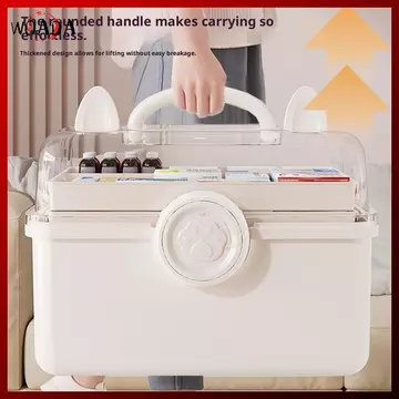 WOADA 1 Hộp Thuốc Gia Đình Dung Tích Lớn Hộp Bảo Quản Thuốc Phân Loại Nhiều Lớp Hộp Thuốc Di Động Sơ Cứu Bộ Y Tế VN