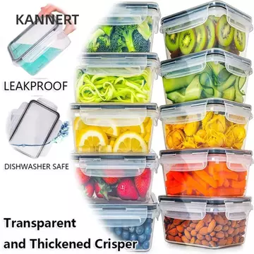 Hộp đựng thực phẩm KANNERT, Hộp đựng kín khí bảo quản thực phẩm an toàn cho lò vi sóng, PP cấp thực phẩm Không chứa BPA Vỏ giữ tươi Hộp đựng đồ ăn dùng trong nhà bếp