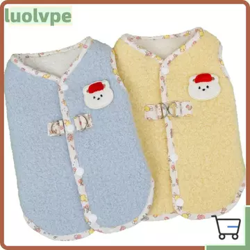 LUOLVUO Quần Áo Chó Con Áo Vest, Quần Áo Mèo Dày Quần Áo Cho Thú Cưng, Có Áo Khoác Ấm Hình Gấu Dễ Thương Mùa Đông Ấm Áp Gấu Bông Áo Khoác Mùa Đông