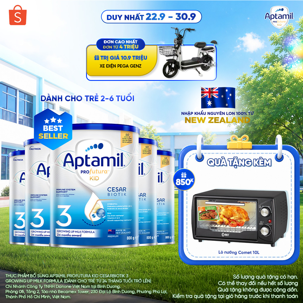 [MUA KÈM DEAL SỐC] CB5 Sữa bột Aptamil Kid Cesarbiotik New Zealand số 3 - Synbiotic đặc chế