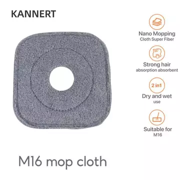 KANNERT 1 Cây Lau Nhà Làm Sạch Vải Thay Thế, Cây Lau Nhà Tự Rửa Có Thể Giặt Gia Đình, Cây Lau Nhà Xoay 360 Bụi Thời Trang Tấm Lau Đầu Cho Cây Lau Nhà M16