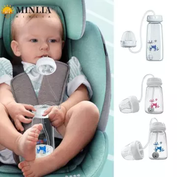 Bình sữa MINLIA, Bình sữa sơ sinh cổ bình 150 / 240ml, Bình sữa PP rảnh tay dễ thương Núm vú giả bình sữa cho trẻ sơ sinh