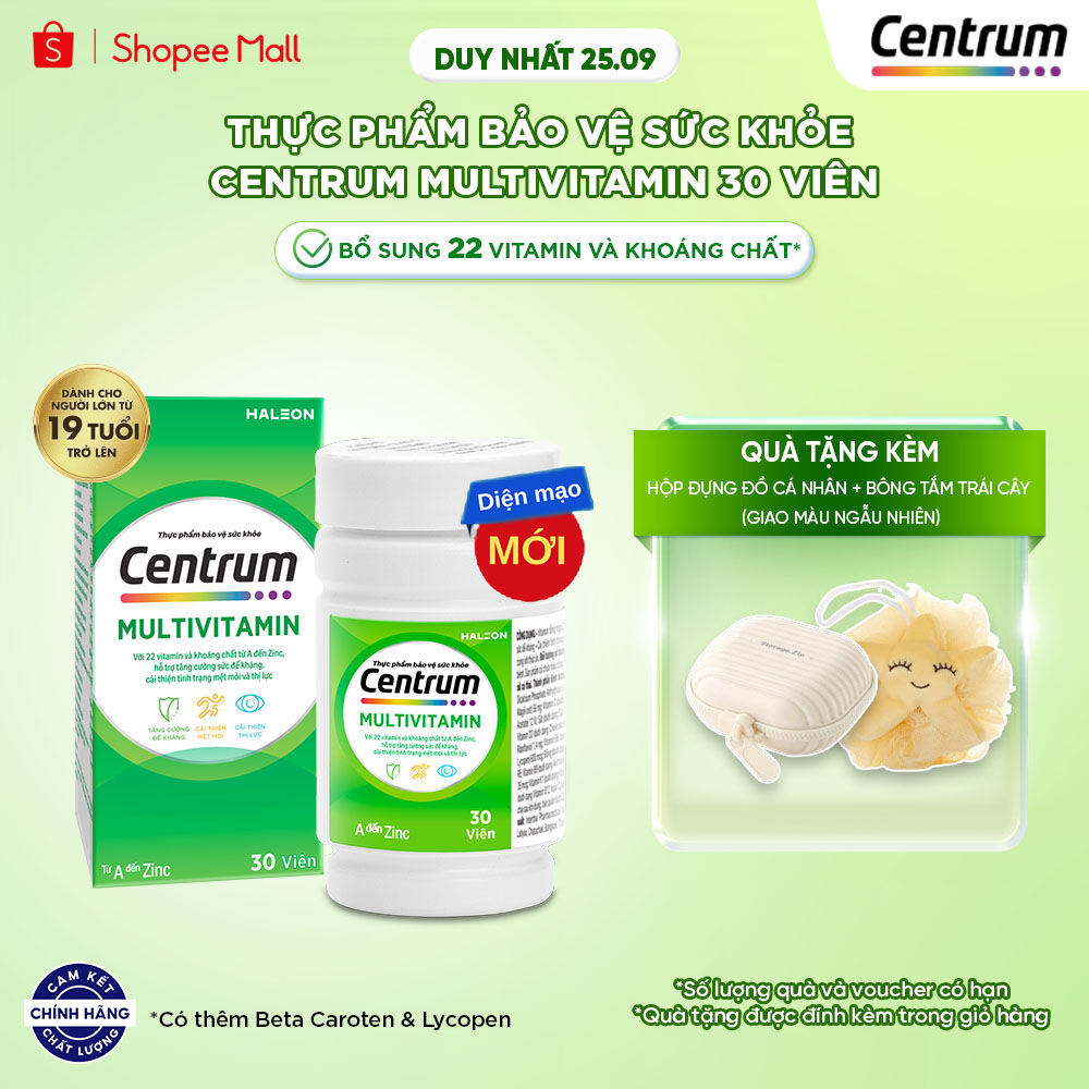 Thực phẩm bảo vệ sức khỏe CENTRUM MULTIVITAMIN cho NGƯỜI LỚN TỪ 19 TUỔI – 30 Viên