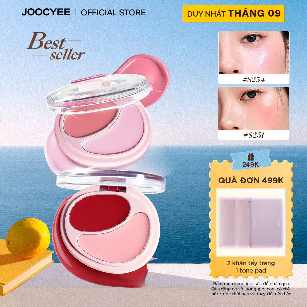 Má hồng kem 2 ô JOOCYEE Cream Blush Duo đa năng bắt sáng rạng rỡ căng mọng lâu trôi