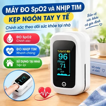 Máy đo SpO2 và nhịp tim kẹp ngón tay y tế chính xác theo dõi sức khỏe tại nhà